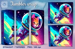 Space Cat Sublimation, 20 oz Tumbler Wrap Product Image 1