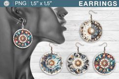 Day &amp; Night earrings sublimation designs, 4 PNG Product Image 1