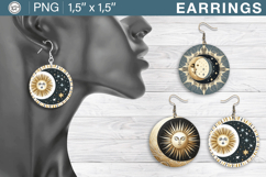 Day &amp; Night earrings sublimation designs, 3 PNG Product Image 1