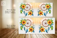 Dream Catcher PNG sublimation. 11 & 15 oz mug wraP Product Image 2