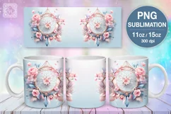Pastel Dream Catcher PNG sublimation. 11 & 15 oz mug wraP Product Image 1