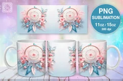 Pastel Dream Catcher PNG sublimation. 11 & 15 oz mug wraP Product Image 1