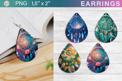 Dream Catcher Earrings Sublimation Designs, 4 PNG Product Image 1
