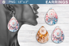 Dream Catcher Earrings Sublimation Designs, 3 PNG Product Image 1