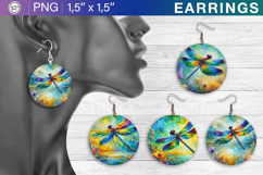 Dragonfly earrings sublimation designs, 4 PNG Product Image 1