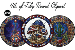 4th of July Round Png Clipart Product Image 1