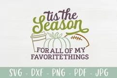 Tis The Season Fall SVG - Football, Pumpkin, Coffee Product Image 2
