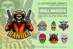Summer skull art collection cowboy bandit pineapple zombie Product Image 1