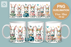 Cute Bunny. Easter mug Sublimation | 11 &amp; 15 oz mug wrap Product Image 1