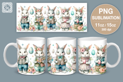 Cute Bunny. Easter mug Sublimation | 11 &amp; 15 oz mug wrap Product Image 1