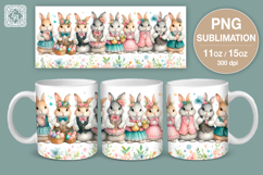 Cute Bunny. Easter mug Sublimation | 11 &amp; 15 oz mug wrap Product Image 1