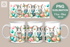 Cute Bunny. Easter mug Sublimation | 11 &amp; 15 oz mug wrap Product Image 1