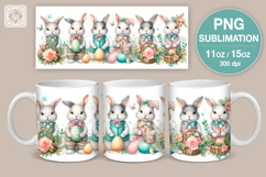 Cute Bunny. Easter mug Sublimation | 11 &amp; 15 oz mug wrap Product Image 1