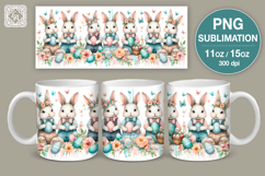 Cute Bunny. Easter mug Sublimation | 11 &amp; 15 oz mug wrap Product Image 1