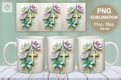 Cute Bunny. Easter mug Sublimation | 11 &amp; 15 oz mug wrap Product Image 1