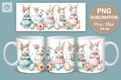 Cute Bunny. Easter mug Sublimation | 11 &amp; 15 oz mug wrap Product Image 1