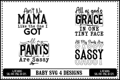 Funny Baby Svg 4 Designs, Baby Shower Svg, Newborn Svg Product Image 1
