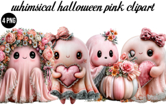 Whimsical Halloween Pink Png Clipart Product Image 1