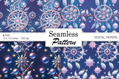Christmas Snowflakes/ Winter Art digital papers. Seamless Product Image 1
