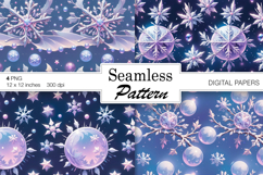 Christmas Snowflakes/ Winter Art digital papers. Seamless Product Image 1