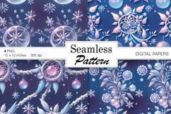 Christmas Snowflakes/ Winter Art digital papers. Seamless Product Image 1