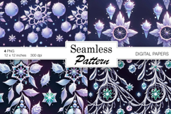 Christmas Snowflakes/ Winter Art digital papers. Seamless Product Image 1