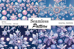 Christmas Snowflakes/ Winter Art digital papers. Seamless Product Image 1