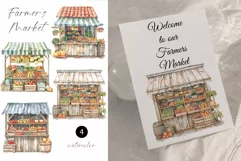 Farmer's Market ClipArt - Watercolor Market - Harvest Product Image 2