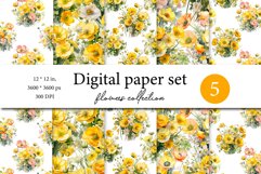 Wildflowers Aesthetics Digital Paper, Meadow Watercolor Product Image 1