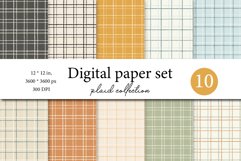 Earth Tone Plaid Digital Paper Pack - Digital Tartan Plaid Product Image 1
