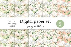 Whimsical Tulip Delight - Watercolor Digital Paper for Craft Product Image 1