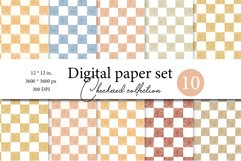 Earth Tone Plaid Digital Paper Pack - Digital Checked paper Product Image 1