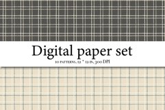 Earth Tone Plaid Digital Paper Pack - Digital Tartan Plaid Product Image 2