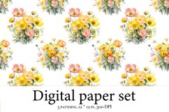 Wildflowers Aesthetics Digital Paper, Meadow Watercolor Product Image 4