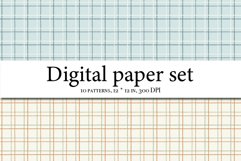 Earth Tone Plaid Digital Paper Pack - Digital Tartan Plaid Product Image 3