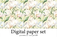 Whimsical Tulip Delight - Watercolor Digital Paper for Craft Product Image 4