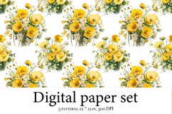 Wildflowers Aesthetics Digital Paper, Meadow Watercolor Product Image 6