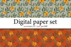 Pattern clipart with Flowers Digital Paper- Flowers Seamless Product Image 6