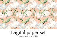 Whimsical Tulip Delight - Watercolor Digital Paper for Craft Product Image 5