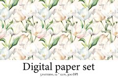 Whimsical Tulip Delight - Watercolor Digital Paper for Craft Product Image 6