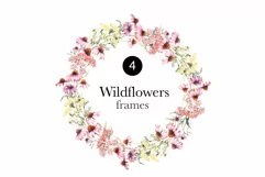 Watercolor Wildflowers Bouquets Clipart: Delicate Floral Fra Product Image 1