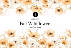 Watercolor Floral Clipart - Watercolor Autumn flowers Product Image 1