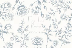 Wedding Roses Bouquets Png Eps Svg Line art vintage clipart Product Image 1
