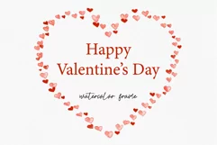 Watercolor Valentine, Valentine clipart, Heart clipart Product Image 1