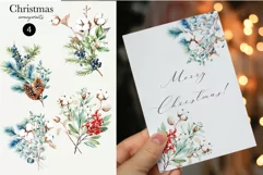Watercolor Christmas Clipart - Christmas Bouquets - Winter Product Image 2
