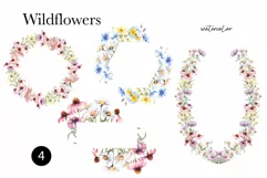 Watercolor Wildflowers Bouquets Clipart: Delicate Floral Fra Product Image 2