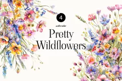 Watercolor Wild Flowers Bouquets - Watercolor Floral Product Image 1