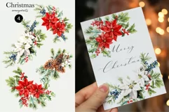 Watercolor Christmas Clipart - Christmas Bouquets - Winter Product Image 2