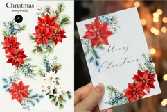 Watercolor Christmas Clipart - Christmas Bouquets - Winter Product Image 2