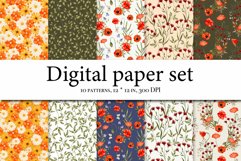 Wildflowers Aesthetics Digital Paper, Meadow Flowers Product Image 1